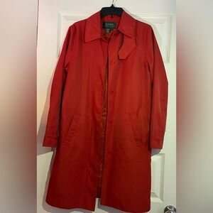 💎🔥NWOT  Lauren Ralph Lauren Burnt Orange Rain Coat.